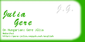 julia gere business card